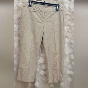 New York & Company Women's Size 6 Light Beige Plaid Capris